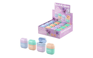 Точилка "Erich Krause.Case.Pastel Bloom" с контейнером 60039