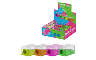 Точилка "Erich Krause.Base Mini.Neon" с контейнером 60077