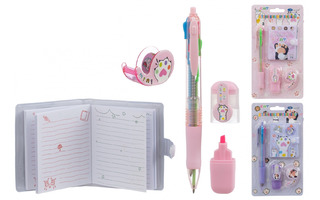 Набор  "Basir.Лапки" (ручка 4цв.+текстовыделитель+клейкая лента декор.) МС-7464