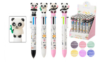 Ручка шариковая "Basir.Панда" автомат 0,5мм 6-цветная EQ-8916