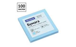 Липкий блок  76*76 100л "OfficeSpace" голубой 299719