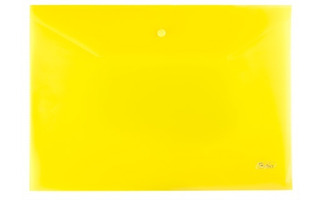 Папка с кнопкой А4 "Hatber" желтая 180мкм  AKk4_00005