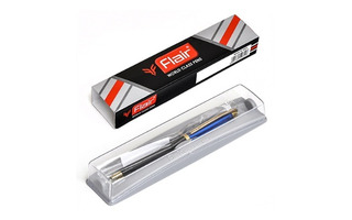 Ручка подарочная "Flair.Carishma" синяя 0,7мм корпус синий/черный F-1010/син.+футляр