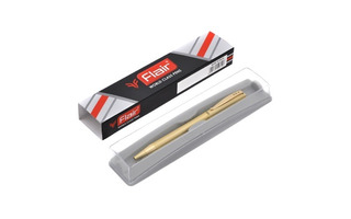 Ручка подарочная "Flair.Beverlly Hills" синяя 0,7мм корпус золотой F-671+футляр