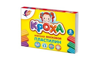 Пластилин  8 цв "Кроха" 132гр 25С1551-08 восковой со стеком Луч