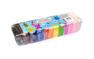 Пластилин легкий 12 цв "Луч" прыгающий,не тонущий 180гр 34С 2228-08