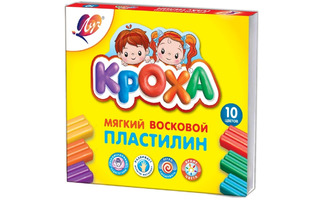 Пластилин 10 цв "Кроха" 165гр 12C875-08 восковой,мягкий Луч