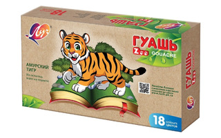 Гуашь 18 цв 15 мл "Zoo" в блок-таре 29С1708-08 Луч
