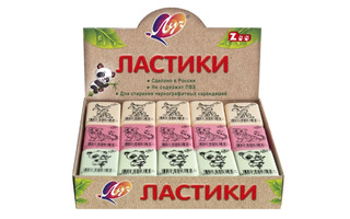 Ластик "Луч.ZOO.Z1" прямоугольный пастель 35*25*8мм  31С1966-08