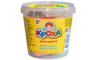 Глина для лепки  4 цв "Кроха" с формочками пластик. ведро 31C2072-08
