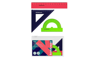 Набор линеек "ErichKrause.Reef" (линейка,угольник,транспортир) 63197