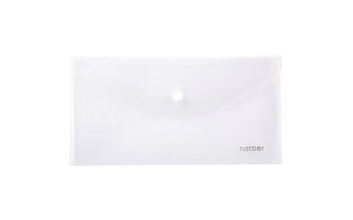 Папка с кнопкой С6 "Hatber" 22,4*12см прозрачная 180мкм AKk6_00000