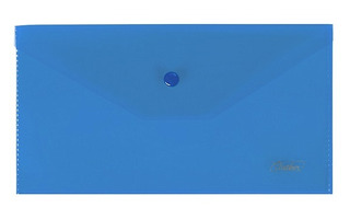 Папка с кнопкой С6 "Hatber" 22,4*12см синяя 180мкм AKk6_00002
