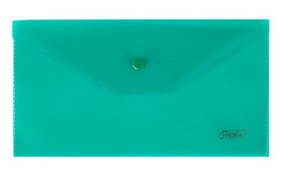 Папка с кнопкой С6 "Hatber" 224*120мм зеленая 180мкм AKk6_00004