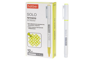 Артмаркер "Hatber Solo NEON.Желтый" 1мм/4мм HL_088689