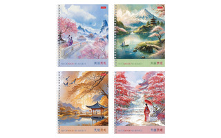 Тетрадь 48 л "Удивительная Азия" клетка гребень Soft-touch 48Т5лВ1гр 089899 Хатбер