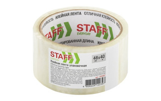 Клейкая упак.лента 48*40 (40мкм) "Staff" прозрачная 440087