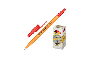 Ручка шариковая "Corvina" красная 1мм 40163/03G желтый корпус