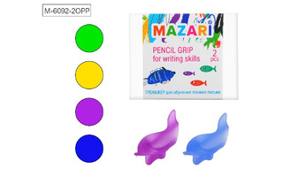 Анатомический держатель д/пишущих принад "Mazari.Рыбки" 2шт ЦЕНА ЗА НАБОР М-6092-2ОРР