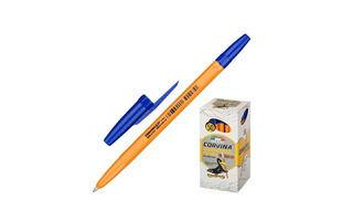 Ручка шариковая "Corvina" синяя 1мм желтый корпус 40163/02G  028870