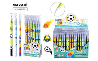 Ручка Пиши-стирай гелевая "SPORTS" синяя 0,38мм Mazari М-5849-70