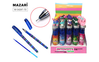 Набор   1ручка пиши-стирай гелевая+9стержней "Mazari.INTENSITY CARTOON" синяя 0,5мм M-5424T-70