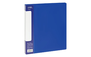 Папка с 2 кольцами 25мм 700мкм "СТАММ.Стандарт" синяя ММ-30593