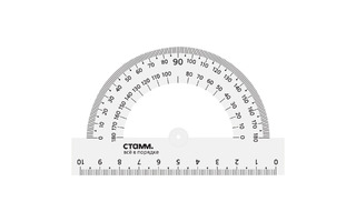 Транспортир  10 см Стамм прозрачный ТР12