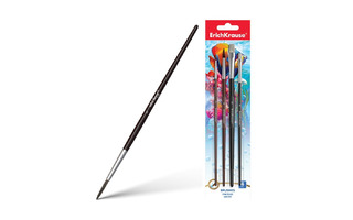 Набор кистей "ErichKrause" 4шт (пони №2,6,щетина №4,8) 36124