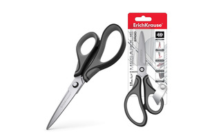 Ножницы 17см "Erich Krause.Megapolis Ergo" серо-черные 48162