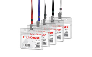 Бейдж "ErichKrause" 95*58мм горизон.на ленте 62071