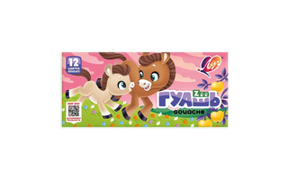 Гуашь 12 цв 15 мл "Zoo" в блок-таре 20С1356-08 Луч