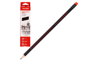 Карандаш ч\гр "KLERK.ERGO.Черный" HB с ластиком трехгран. 231385 Кокос