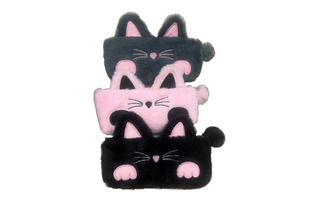 Пенал косметичка "Cat" 21*10см меховой 252271 Кокос