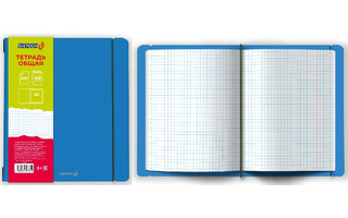Тетрадь 48 л "Светоч.Голубая" клетка пласт.обл сменн.блок на резинке А5+ ТЕТ48-001 000677