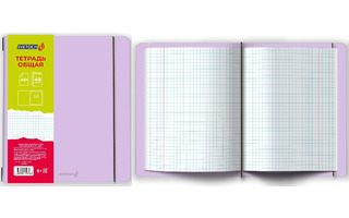 Тетрадь 48 л "Светоч.Лиловая" клетка пласт.обл сменн.блок на резинке А5+ ТЕТ48-001 000821