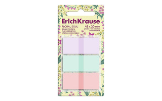 Набор стикеров "ErichKrause.Цветочная душа" (45*20мм 20л*3цв) пластик z-слож. 63177