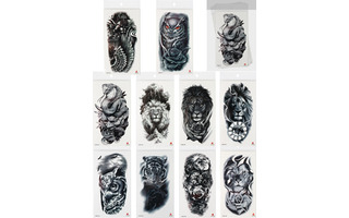 Наклейки "Тату.Животные ч/б микс 1" ассорти 11*21см ТА-1758 (ЦЕНА ЗА ЛИСТ)