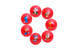 Мяч 18см ПВХ "Радость.Красный" ассорти XQ-21