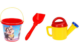 Набор для песка №118 "Веселые щенки" (ведро 0,85л+лейка+лопатка 22см) НАБ-4801