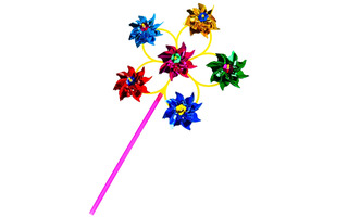 Ветерок "Веселые забавы" 6 цветков 29см пластик QH06