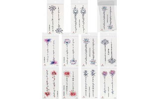 Наклейки "Тату.Надписи с цветами" ассорти 11*21см ТА-1762 ЦЕНА ЗА ЛИСТ)