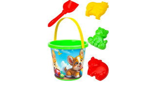 Набор для песка №112 "Забавные щенки" (ведро 0,85л+лопатка 22см+3 формочки) НАБ-4795