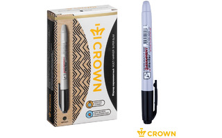 Маркер "Crown Multi Marker Super Slim" черный пулевидный P-505F 1мм 207905