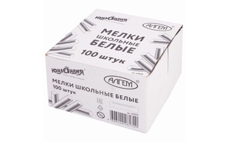 Мел белый 100шт Юнландия средней тверд. квадратный  229070