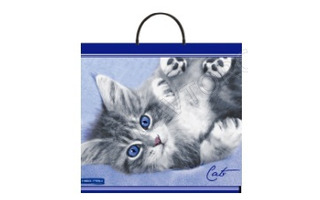 Пакет  37*35 "Кот" 90мкм с пластиковой ручкой 755