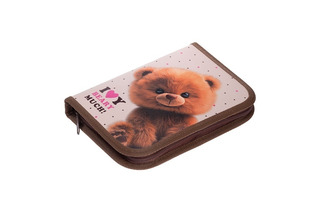 Пенал 1 отд "Пушистый мишка" 190*130мм с откидной планкой 3Dлак NPn_46079 Hatber