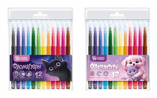 Фломастеры 12цв "Schoolformat.Микс для девочек" ФЛ12-МДВ