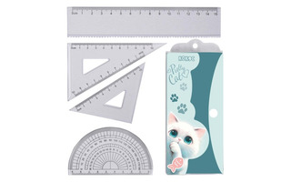 Набор линеек "Кокос.Пушистик" (линейка 15см,2угольника,транспортир) 250876