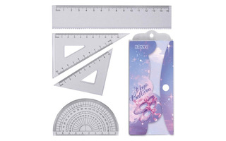 Набор линеек "Кокос.Magic ballerina" (линейка 15см,2угольника,транспортир) 250878